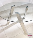 Tavolo fisso in vetro temperato trasparente 120x75h cm - Samnite