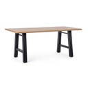 Tavolo nero in legno e acciaio stile industriale cm 180x90 - Samnite