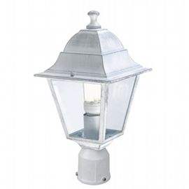 Testa-palo in alluminio pressofuso con diffusori in vetro trasparente, diametro 60 mm, altezza max lampada 170mm, alimentazione 230 V ~ 50 Hz, potenza massima lampade 60W biancoargento - Samnite