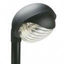 Testa-palo in termoplastico con diffusore in vetro stampato - Dimensioni: 60mm x 155mm - Alimentazione 230V - Potenza massima 60W nero - Samnite