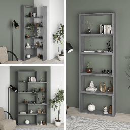 [S-FZ98061] Libreria Wish estensibile angolare grigio retro 200h