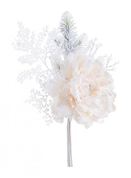 [S-B0939409] 10x Pick Peonia Ginny Avorio Innevato