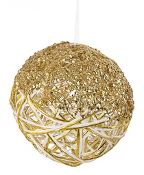 [S-B0935136] 12x Decorazione Sferica Glittery Bia