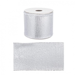 [S-B0922849] 12x Nastro Noel Argento 4M Display12