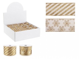 [S-B0936780] 12x Nastro Tinsel Rame 4M Ass2 Disp12