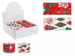 [S-B0936762] 12x Nastro Xmas Ball 4M Ass2 Disp12