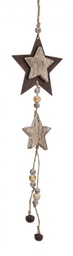 [S-B0914886] 12x Pendaglio Country Star Double Rusty