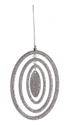 [S-B0912626] 12x Pendaglio Moda Ovale Argento