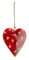 [S-B0937911] 12x Pendaglio Star Cuore Rosso