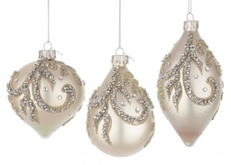 [S-B0937594] 12x Pendaglio Vt Droplet Bianco Perlato Ass3