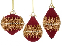 [S-B0937502] 12x Pendaglio Vt Luxury Rosso Scuro Ass3