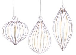 [S-B0970626] 12x Pendaglio Vt Stripe Trasp Oro