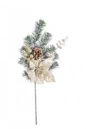 [S-B0971256] 12x Pick Dorette Poinsettia Champagne  H50Cm