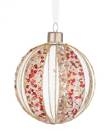 [S-B0937325] 12x Sfera Vt Spangly Rosso