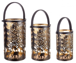 [S-B0939331] 1x Set3 Lanterna Daya Cil Renna Nero