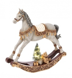 [S-B0971503] 2x Cavallino A Dondolo Edwyn Oro