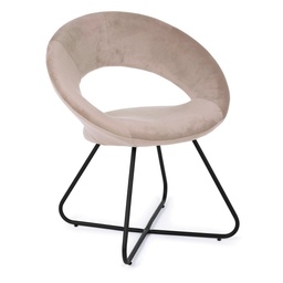 [S-B0735242] Poltrona Vanity in velluto tortora, gambe nero, misure: 58x69x81 cm