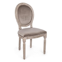 [S-B0743491] 2x Sedia Tortora in legno imbottito stile classico