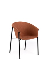 [S-OM/445/RU] Sedia elegante in tessuto, dimensioni 58cm x 56cm x 79cm, con gambe in metallo nero