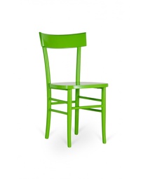 [S-OM/230/VE] Set di 4 sedie in legno laccato bianco, seduta verde, 48cm x 39cm x 80cm