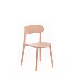 [S-OM/401/RA] Sedia elegante in polipropilene, colore rosa antico, 48x52x77,5 cm