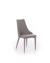 [S-OM/192/SGR] Set di 4 sedie in tessuto marrone, 46cm x 46cm x 91cm, con struttura in metallo grigio