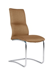 [S-OM/207/TO] Set di 4 sedie in velluto Calypso, tessuto tortora, struttura in metallo, 47x43x96 cm