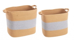 [S-B0411298] 2x Set2 Cesta Flow 2M Rett Naturale-Grigio