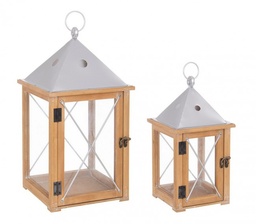 [S-B0141154] 2x Set2 Lanterna Beatific Argento Bassa