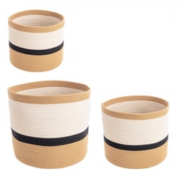 [S-B0411303] 2x Set3 Cesta Abode To Naturale-Bianco