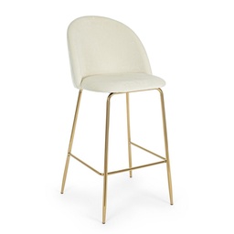 [S-B0734304] 2x Sgabello bar carry bianco in velluto stile atmosphere