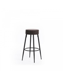 [S-OM/392/GS] Set di 2 Sgabelli in Microfibra Grigia con Struttura in Metallo Nero, 51x51x77cm