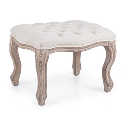 [S-B0743255] Sgabello poggiapiedi naturale in tessuto stile classico