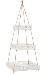 [S-B0938198] 2x Vassoio Sospeso Hilaris 3P Rett Bianco