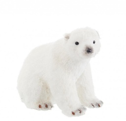 [S-B0936113] 3x Orso Alaska Seduto Bianco S