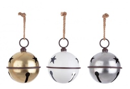 [S-B0933728] 3x Pendaglio Merry Star Bell Met L Ass3