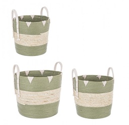 [S-B0411291] 3x Set3 Cesta 2M Thelma Verde Svas