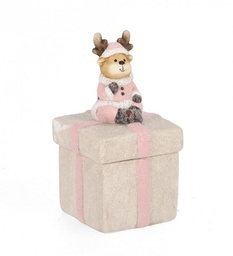 [S-B0970997] 4x Decorazione Blanca Scatola Rosa H14,5