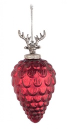 [S-B0971677] 4x Pendaglio Vt Decorum Pigna Rosso Op