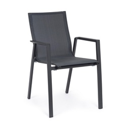 [S-B0663160] 4x Sedia con bracciolo in alluminio