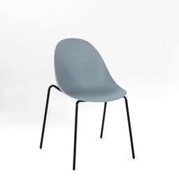 [S-OM/364/AZ] Set di 4 Sedie in Polipropilene Azzurro con Struttura in Metallo Nero, 50cm x 51cm x 79cm