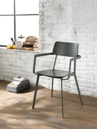 [S-OM/337/VE] Sedia in legno laccato verde, dimensioni 61 cm x 51.5 cm x 82 cm