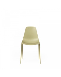 [S-OM/358/GI] Set di 4 sedie in polipropilene giallo con struttura in metallo, dimensioni 49x48.5x88 cm