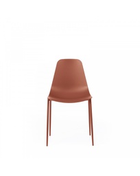 [S-OM/358/RU] Set di 4 sedie in polipropilene con struttura in metallo, colore ruggine, dimensioni 49x48.5x88 cm