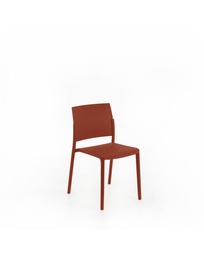 [S-OM/405/RU] Set di 4 sedie in polipropilene, colore ruggine, dimensioni 55x52.5x81 cm