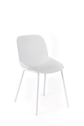 [S-OM/442/BI] Set di 4 sedie in polipropilene con gambe in metallo, 55cm x 46cm x 79cm