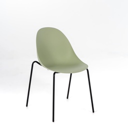 [S-OM/364/VC] Set di 4 sedie in polipropilene verde con struttura in metallo nero, 50x51x79cm