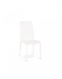 [S-OM/140/B] Set di 4 sedie in similcuoio bianco e metallo, dimensioni 42x41x95cm