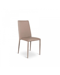 [S-OM/124/T] Set di 4 sedie in similpelle e metallo tortora, dimensioni 40x42x96cm