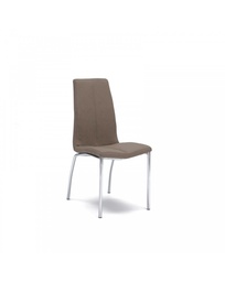 [S-OM/222/MV] Set di 4 sedie in similpelle marrone vintage con struttura in metallo grigio, dimensioni 43cm x 44cm x 92cm